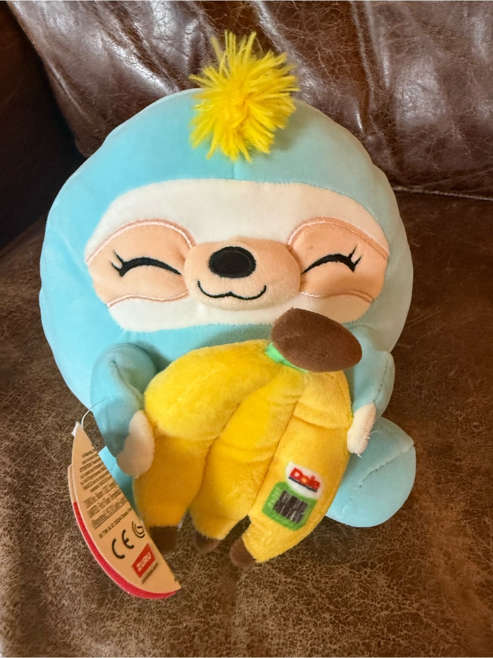 Plush Blue Sloth Holding Yellow Banana Toy - Dole Collaboration